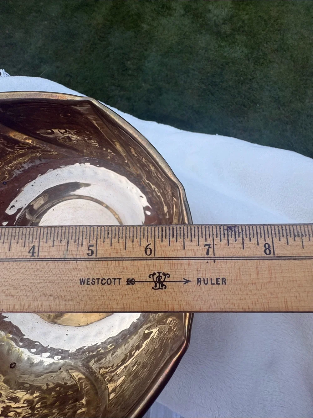 Pier 1 Hammered Brass Gold-Tone Decorative Bowl Planter 7” x 3”